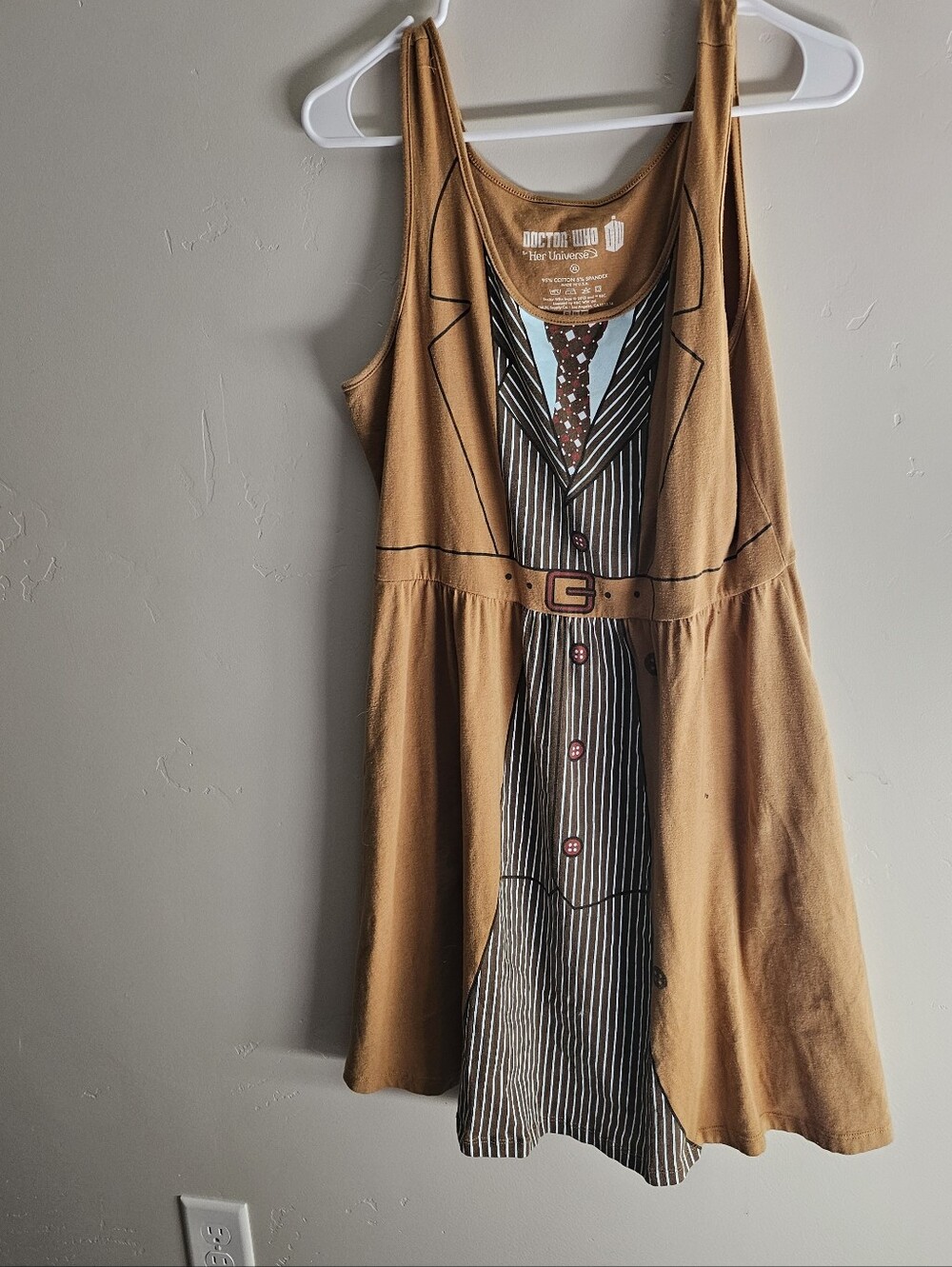 Her Universe Brown Novelty Tank Dress with Printed Suit Front